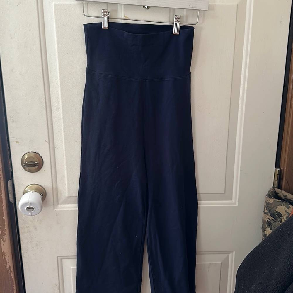 ZENANA SIGNATURE WIDE LEG YOGA CAPRIS: BLUE: NWOT: SZ S
